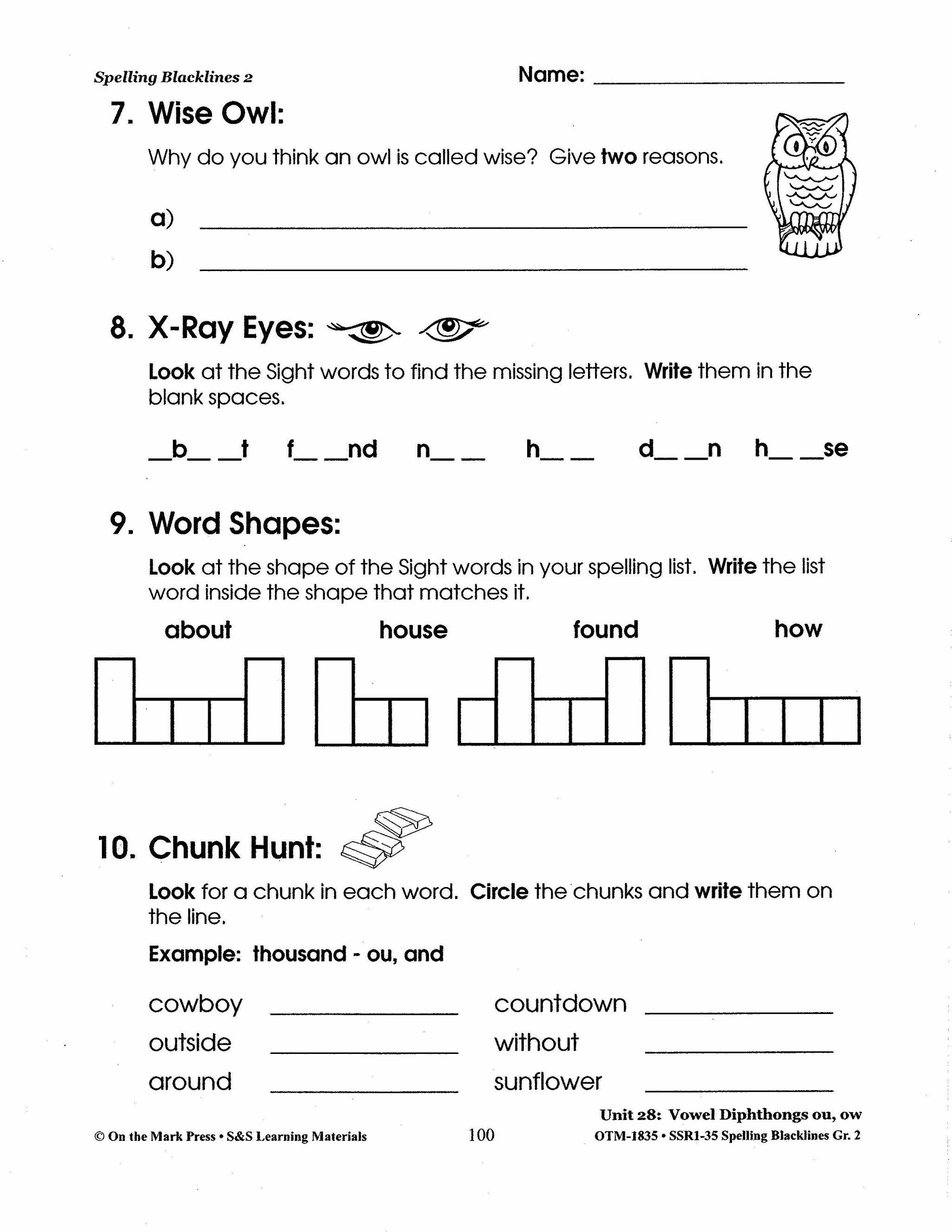 Spelling Grade 2 Worksheets - 36 Weeks - A FULL YEAR!