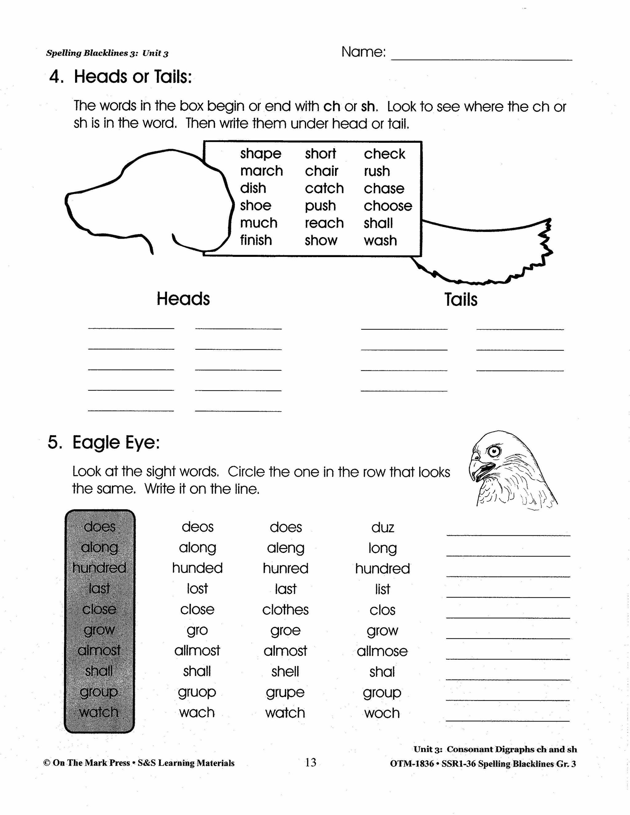Spelling Grade 3 Worksheets - 36 Weeks - A FULL YEAR!