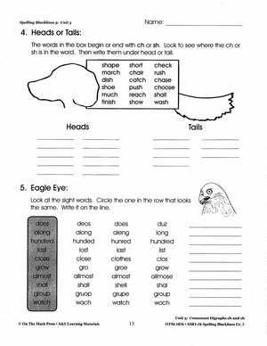 Spelling Grade 3 Worksheets - 36 Weeks - A FULL YEAR!