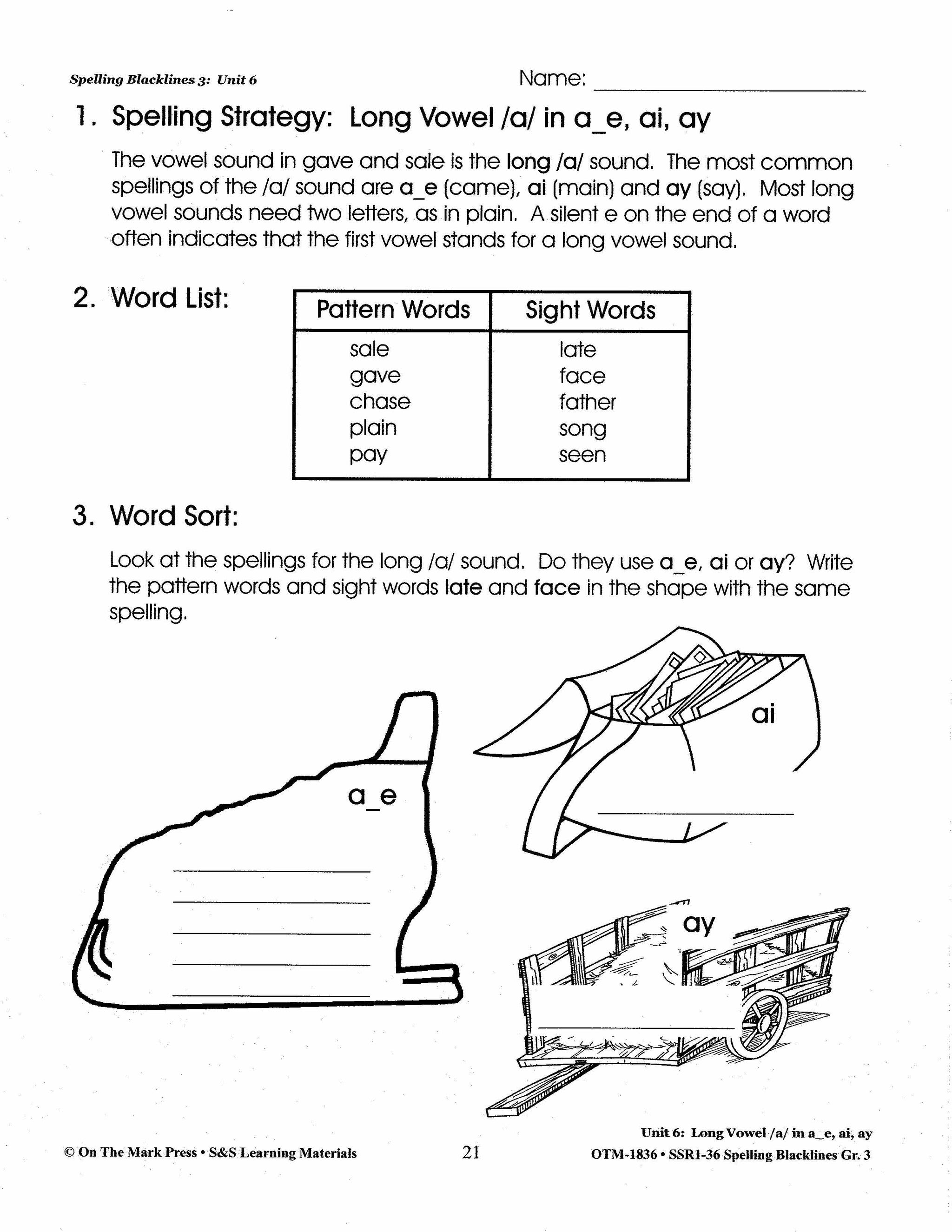 Spelling Grade 3 Worksheets - 36 Weeks - A FULL YEAR!