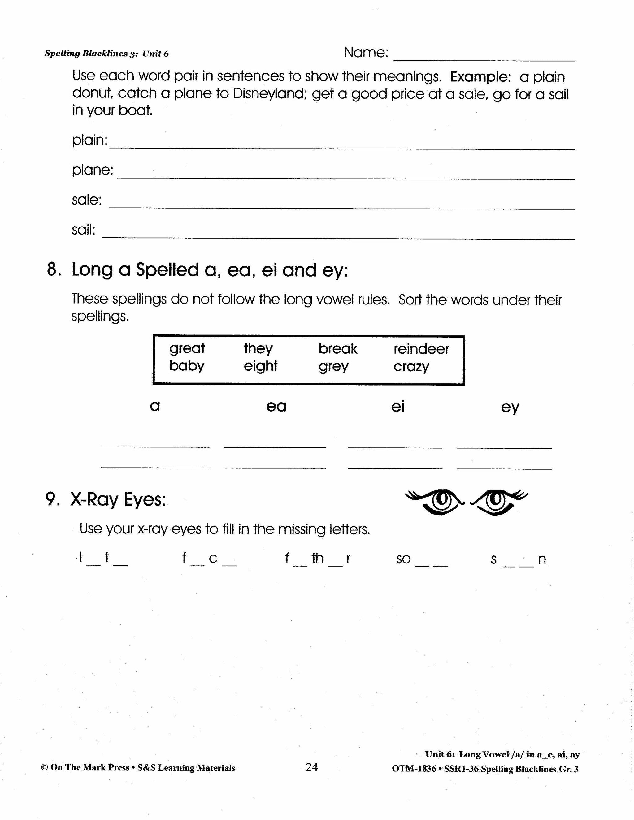 Spelling Grade 3 Worksheets - 36 Weeks - A FULL YEAR!