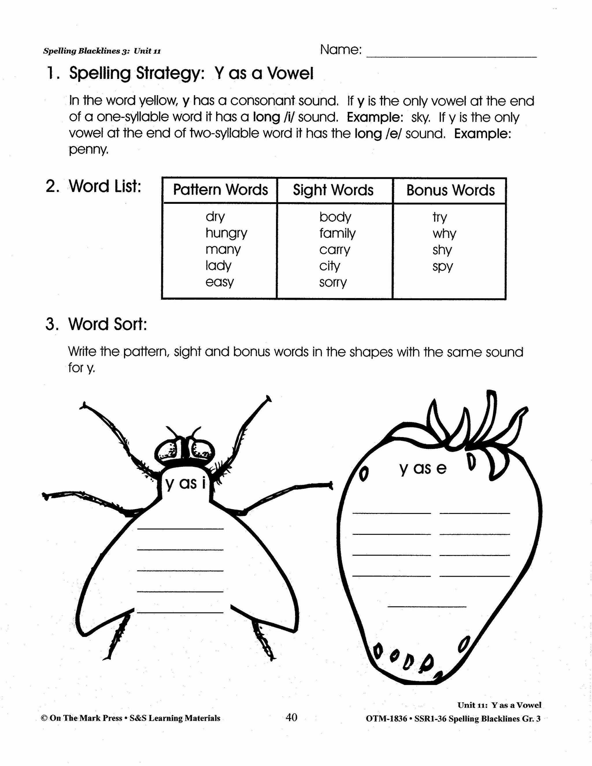 Spelling Grade 3 Worksheets - 36 Weeks - A FULL YEAR!