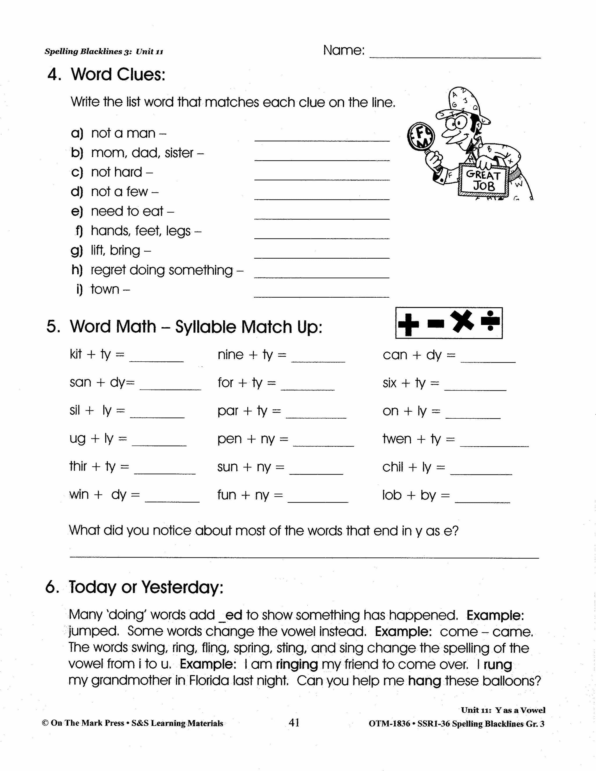 Spelling Grade 3 Worksheets - 36 Weeks - A FULL YEAR!