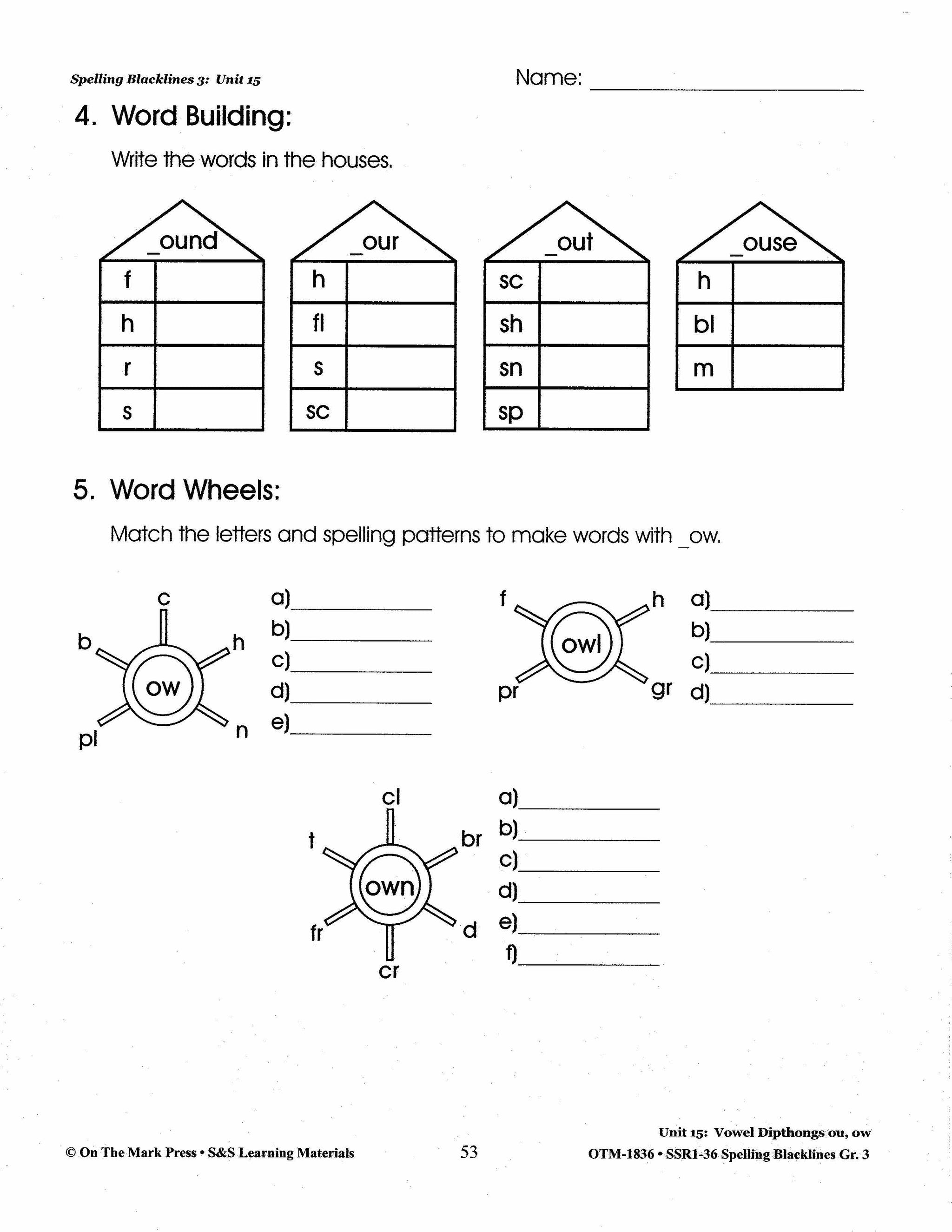 Spelling Grade 3 Worksheets - 36 Weeks - A FULL YEAR!