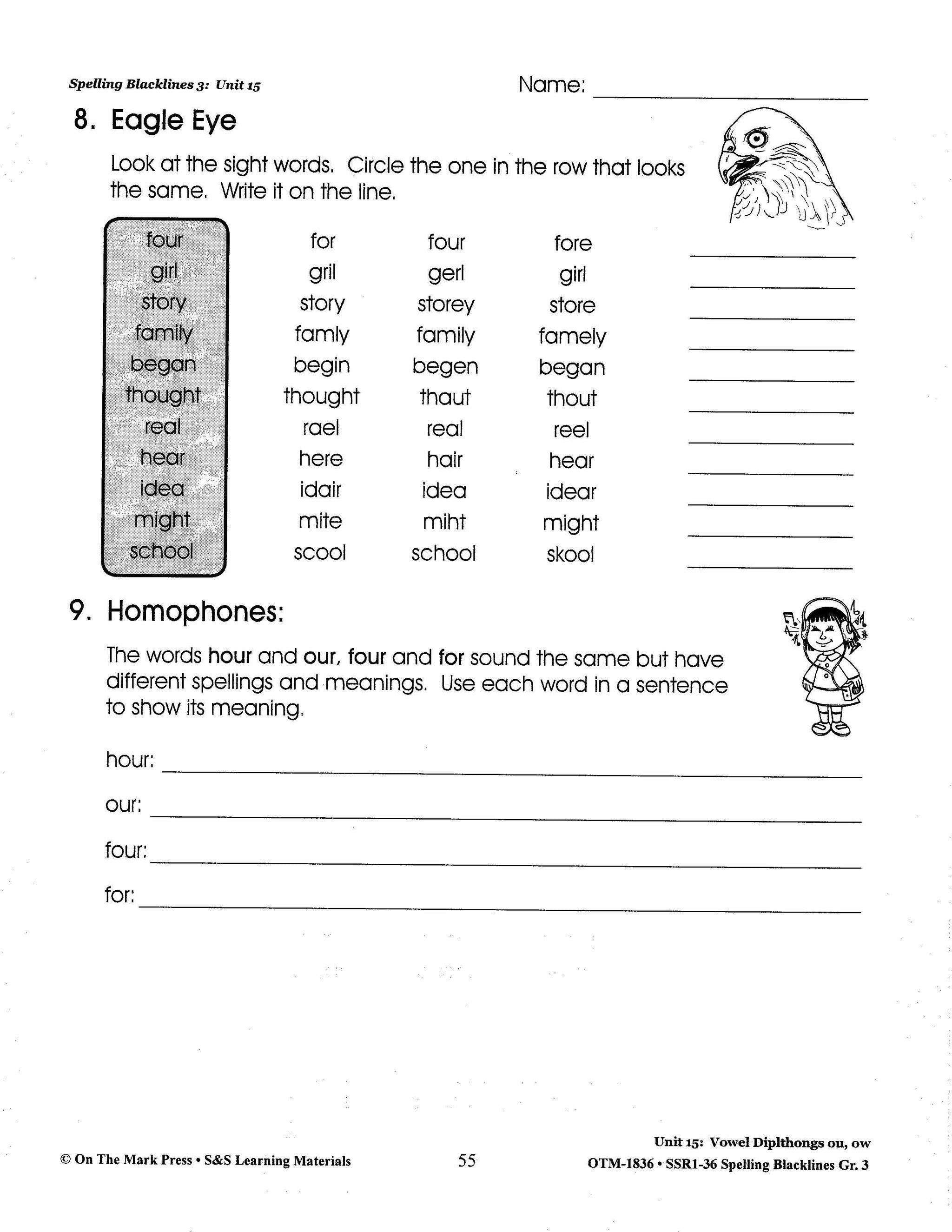 Spelling Grade 3 Worksheets - 36 Weeks - A FULL YEAR!