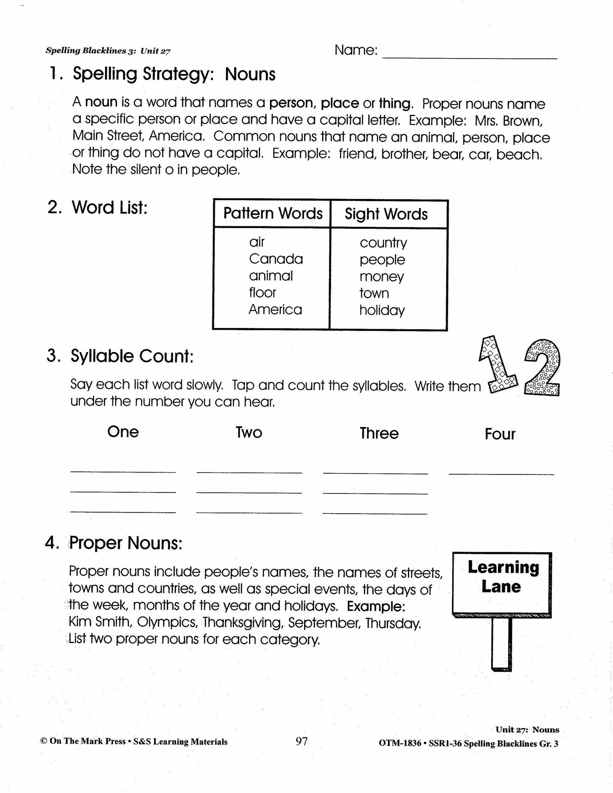 Spelling Grade 3 Worksheets - 36 Weeks - A FULL YEAR!