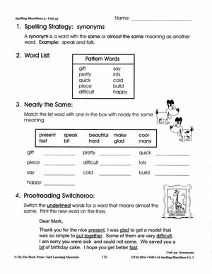 Spelling Grade 3 Worksheets - 36 Weeks - A FULL YEAR!
