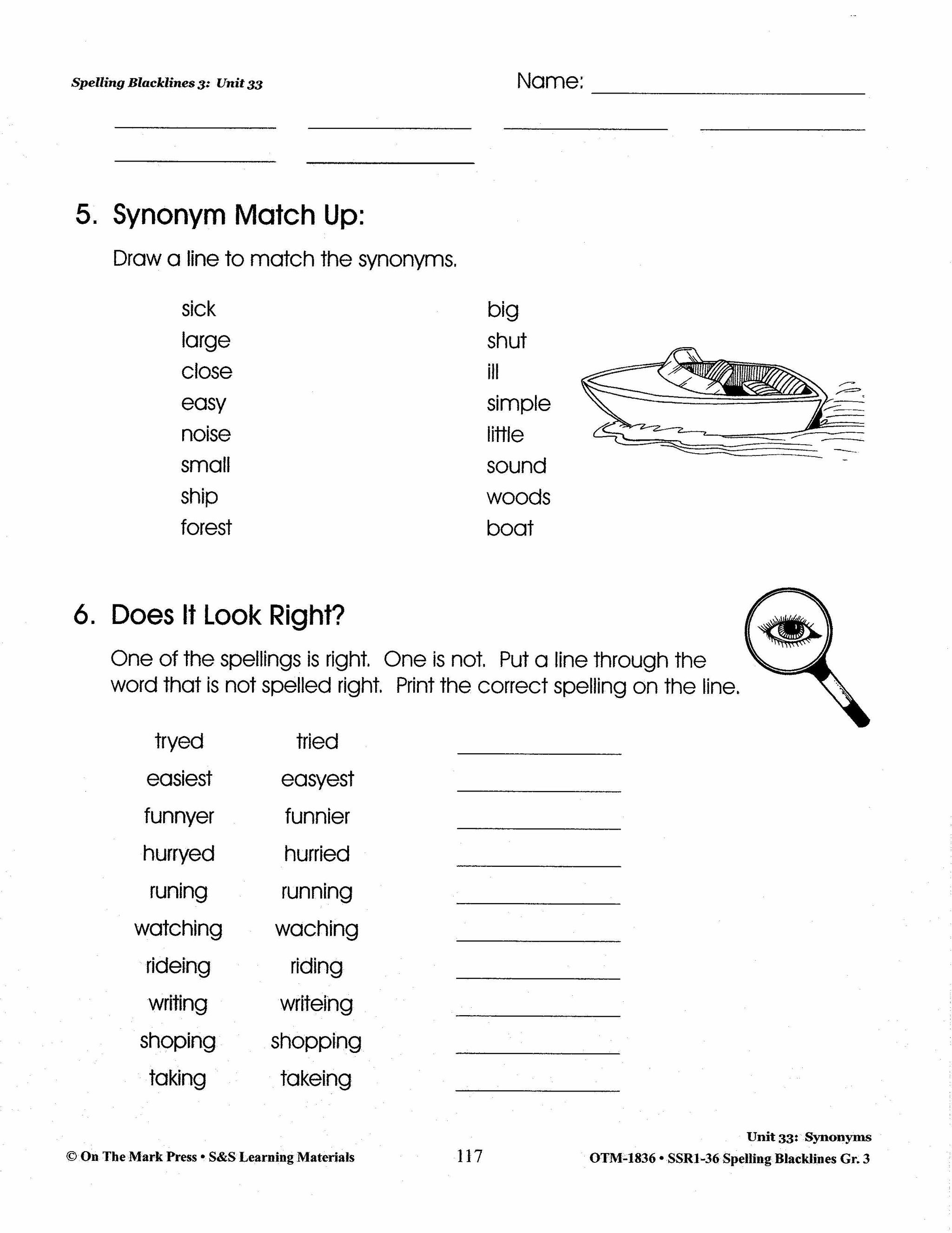 Spelling Grade 3 Worksheets - 36 Weeks - A FULL YEAR!