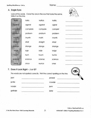 Spelling Grade 4 Worksheets - 36 Weeks - A FULL YEAR!