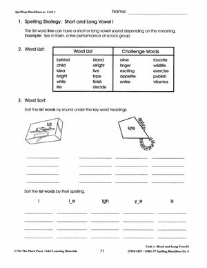 Spelling Grade 4 Worksheets - 36 Weeks - A FULL YEAR!