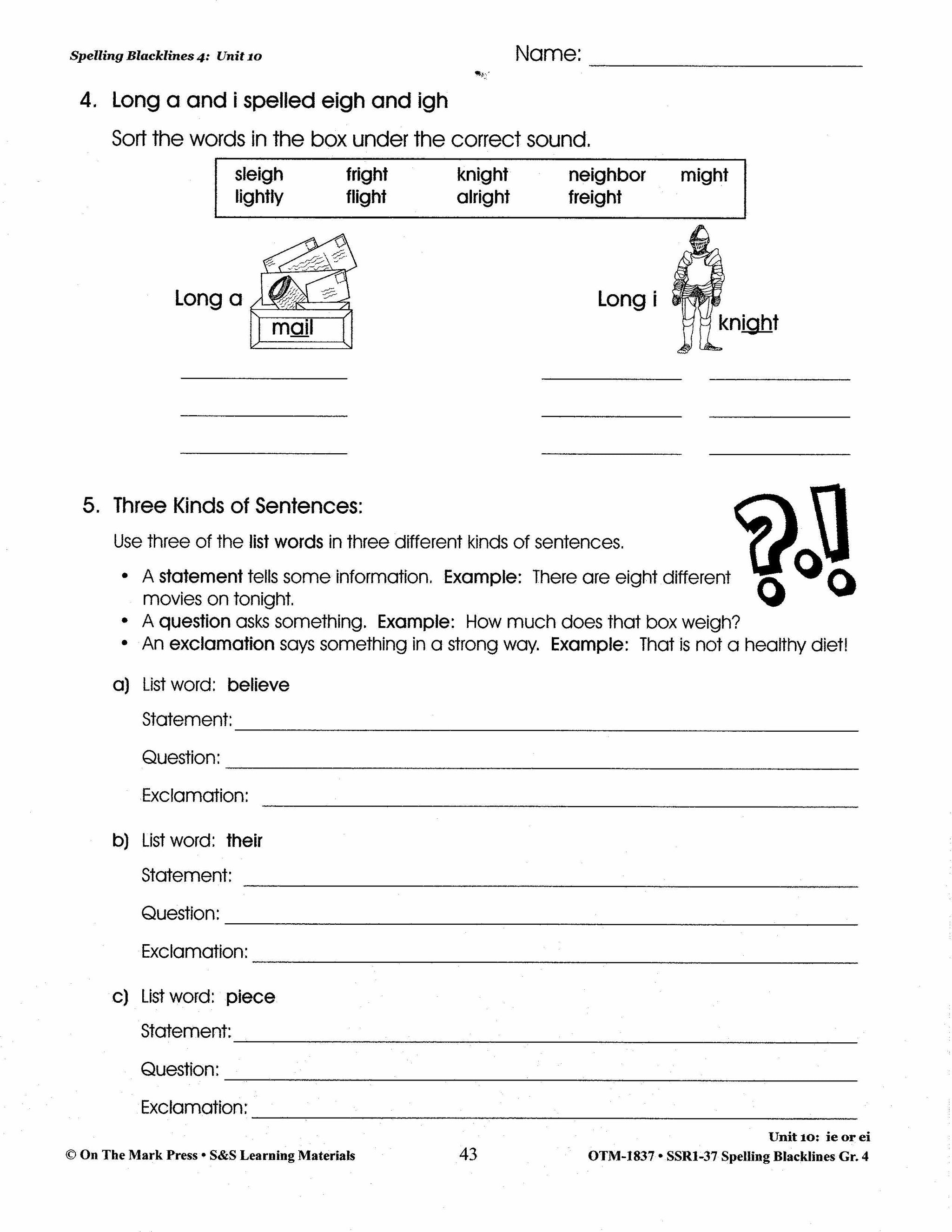 Spelling Grade 4 Worksheets - 36 Weeks - A FULL YEAR!
