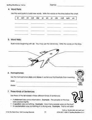 Spelling Grade 4 Worksheets - 36 Weeks - A FULL YEAR!