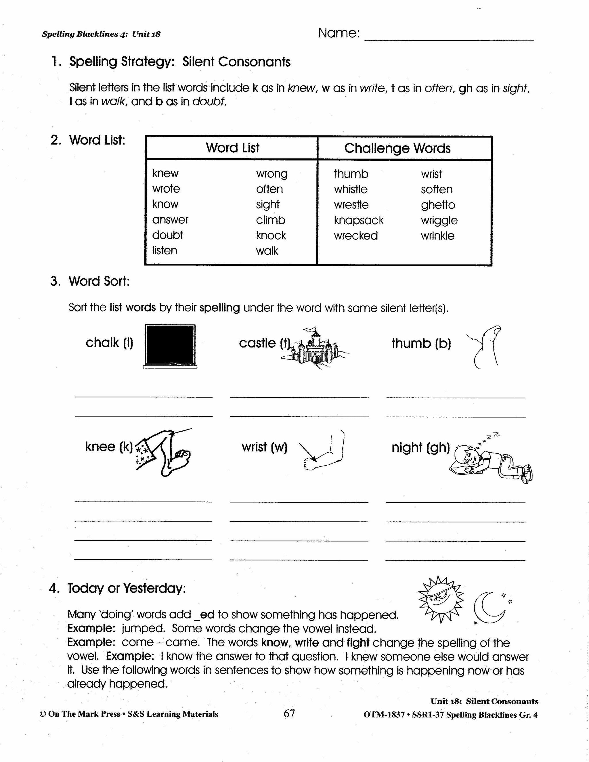 Spelling Grade 4 Worksheets - 36 Weeks - A FULL YEAR!