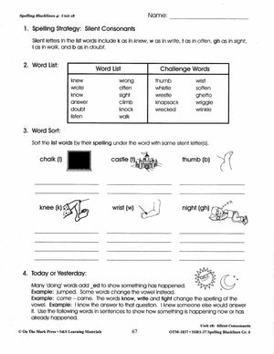Spelling Grade 4 Worksheets - 36 Weeks - A FULL YEAR!