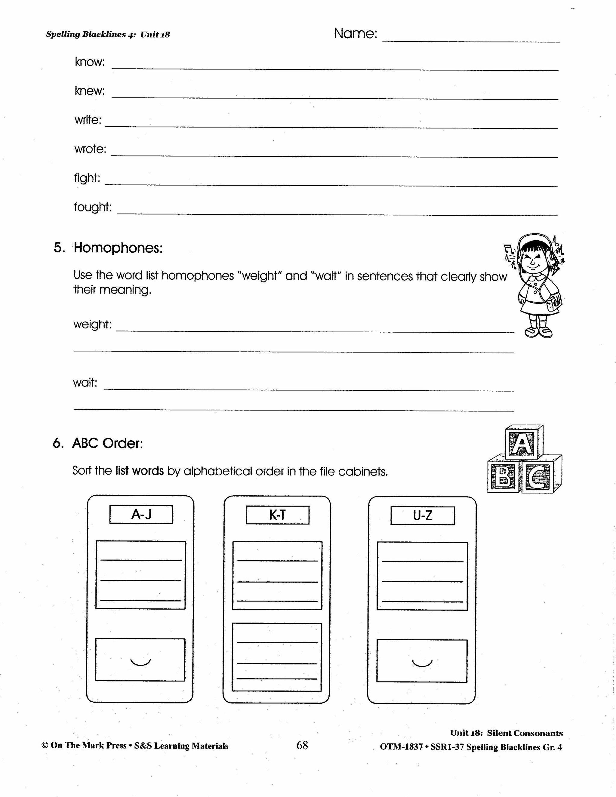 Spelling Grade 4 Worksheets - 36 Weeks - A FULL YEAR!