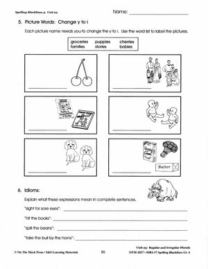 Spelling Grade 4 Worksheets - 36 Weeks - A FULL YEAR!