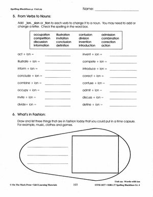 Spelling Grade 4 Worksheets - 36 Weeks - A FULL YEAR!