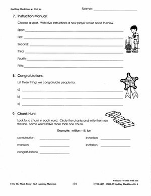 Spelling Grade 4 Worksheets - 36 Weeks - A FULL YEAR!