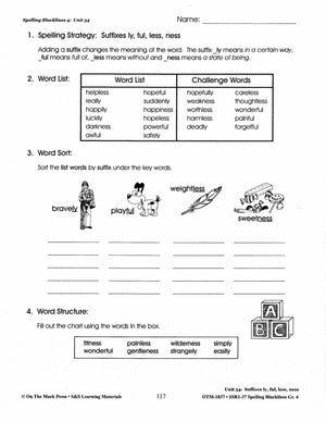 Spelling Grade 4 Worksheets - 36 Weeks - A FULL YEAR!
