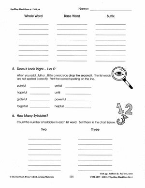 Spelling Grade 4 Worksheets - 36 Weeks - A FULL YEAR!