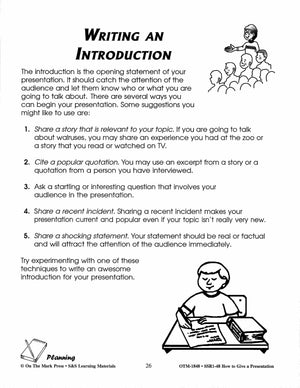 How to Give a Presentation Grades 4-6