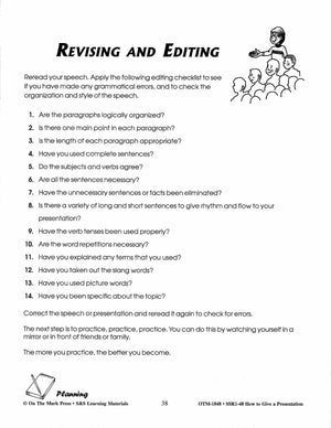 How to Give a Presentation Grades 4-6