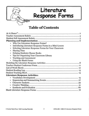 Literature Response Forms Grades 1-3