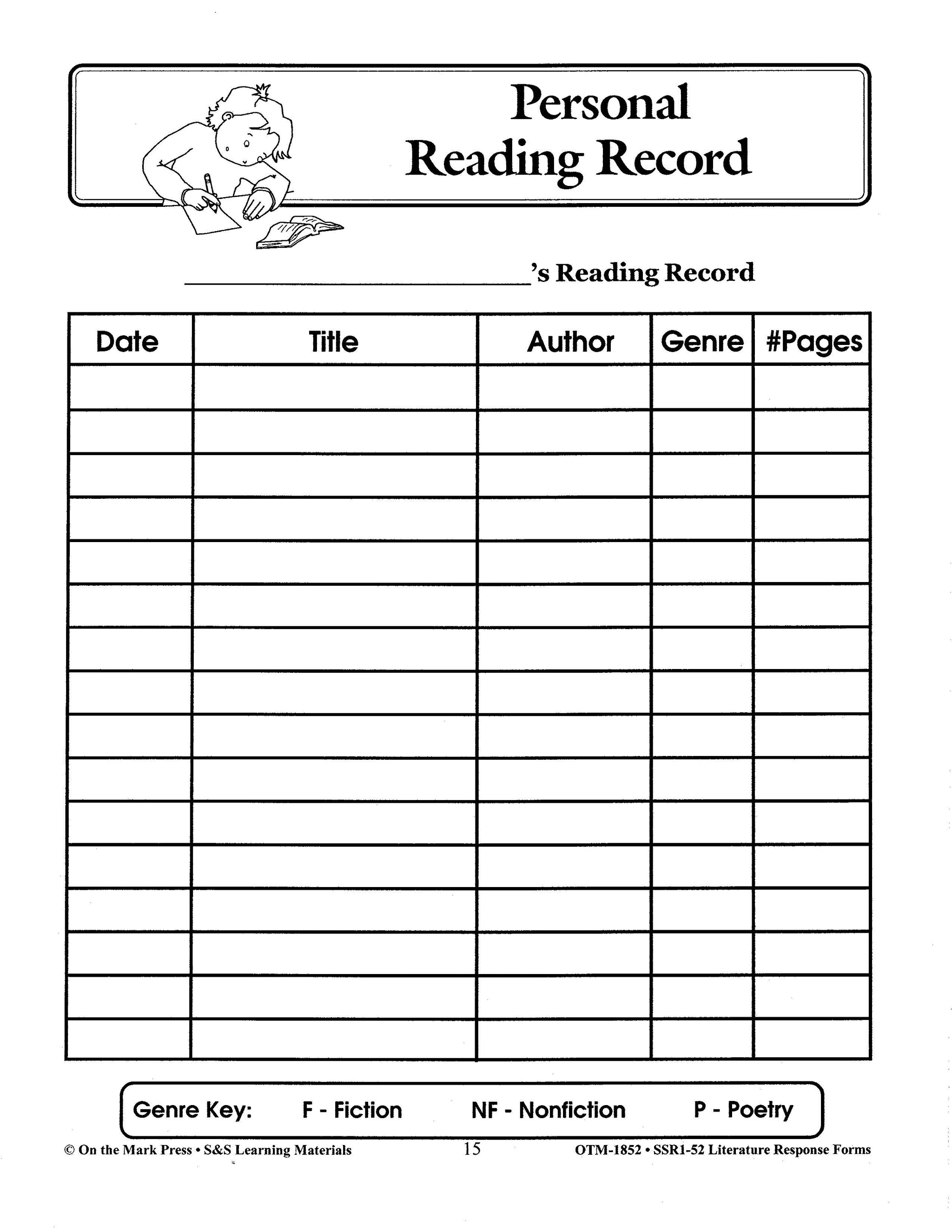 Literature Response Forms Grades 4-6