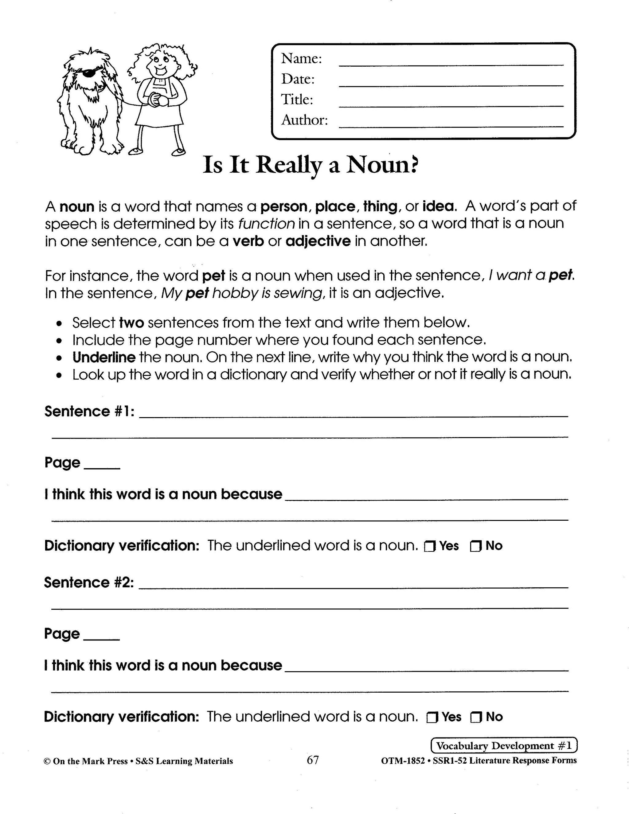 Literature Response Forms Grades 4-6