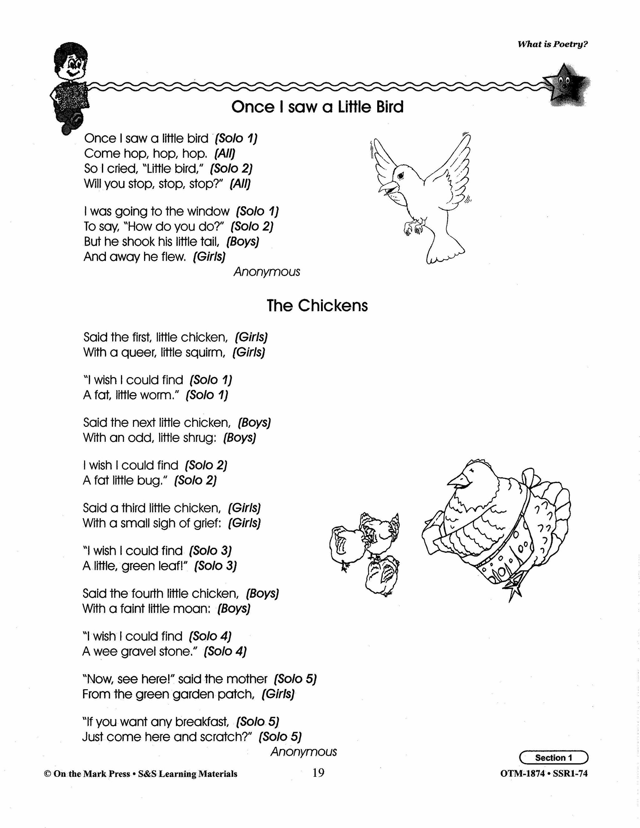 Poetry Prompts Grades 1-3