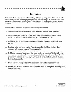 Poetry Prompts Grades 1-3