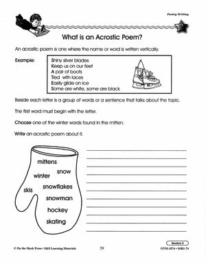 Poetry Prompts Grades 1-3