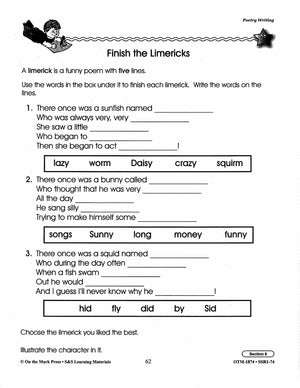Poetry Prompts Grades 1-3