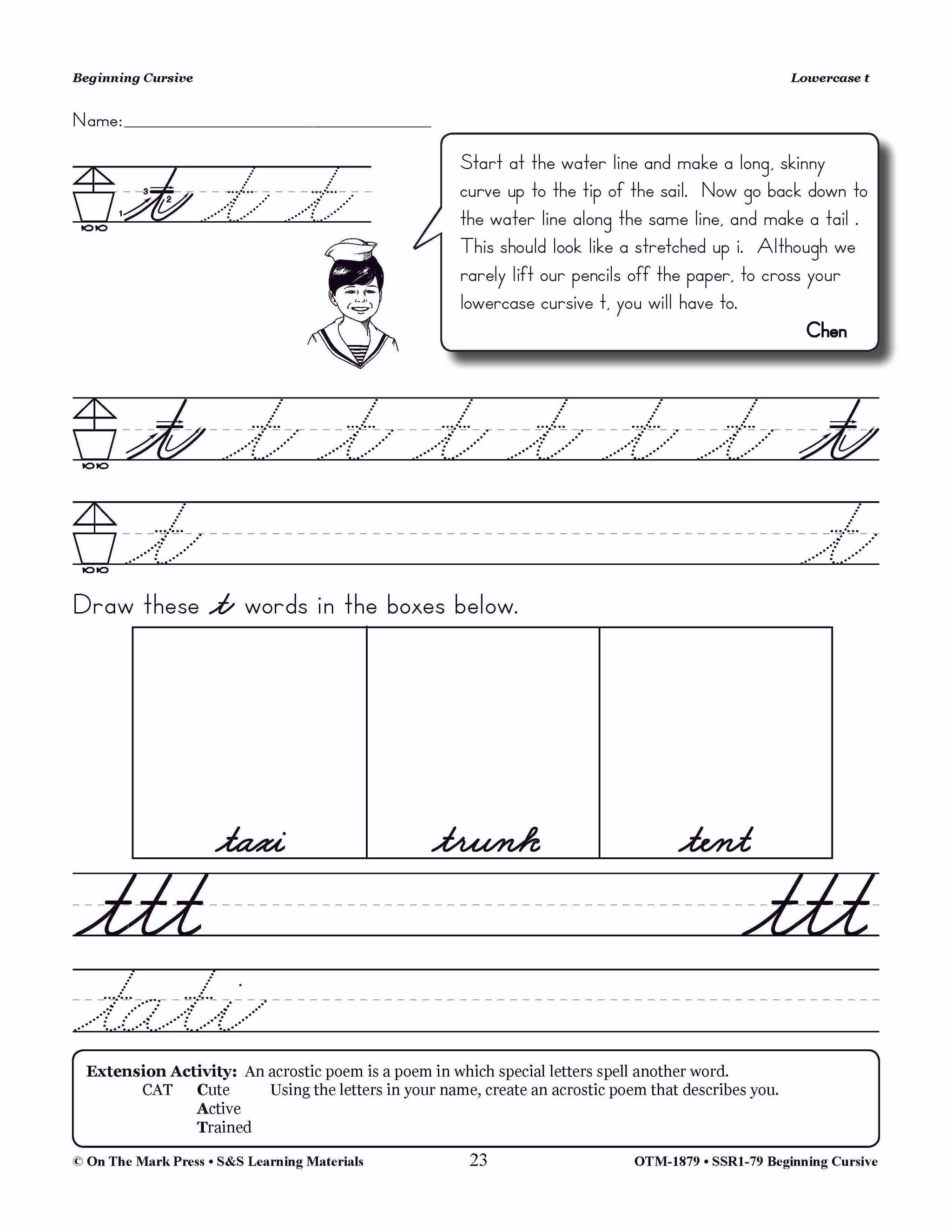 Traditional Cursive Handwriting Workbook Grades 2-4