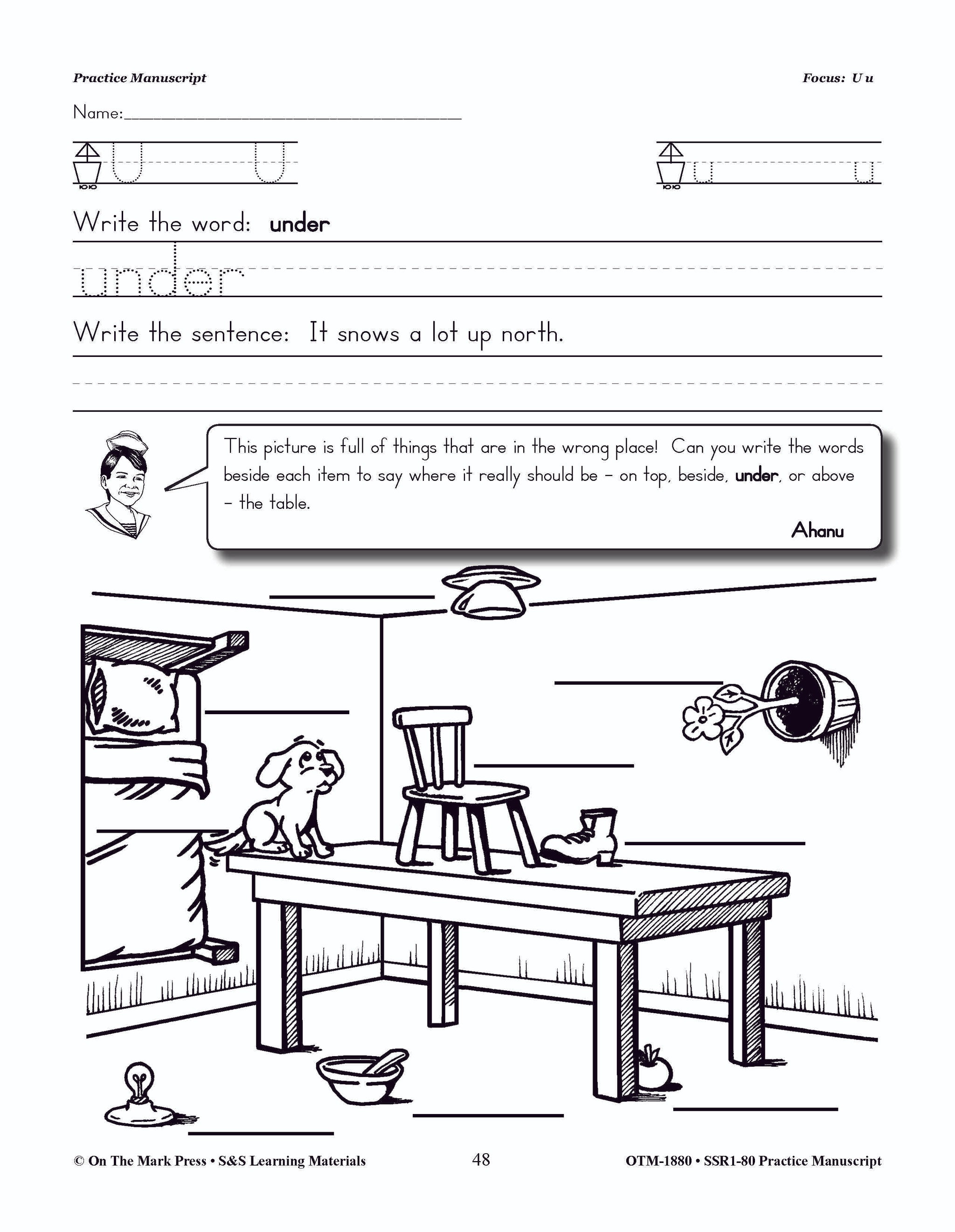 Traditional Manuscript Practice Workbook Grades PreK-2