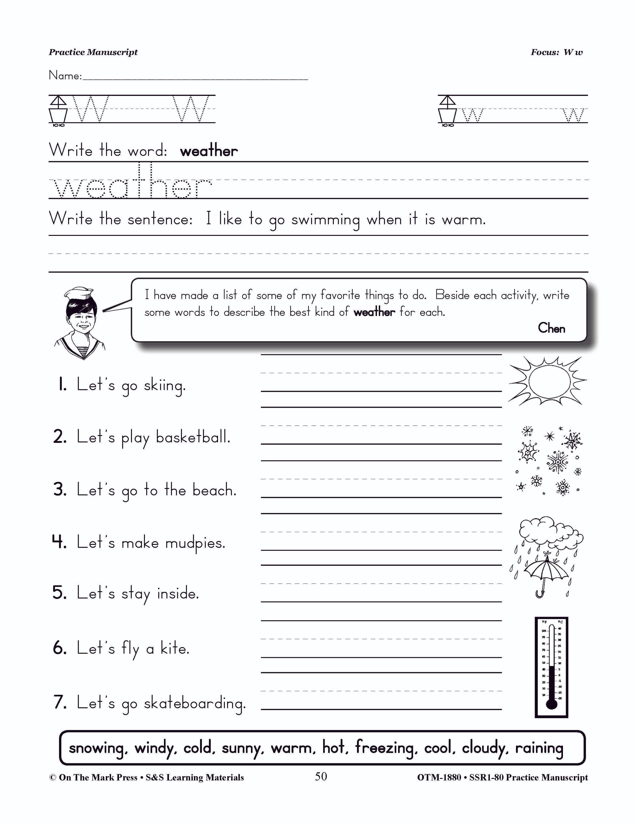 Traditional Manuscript Practice Workbook Grades PreK-2