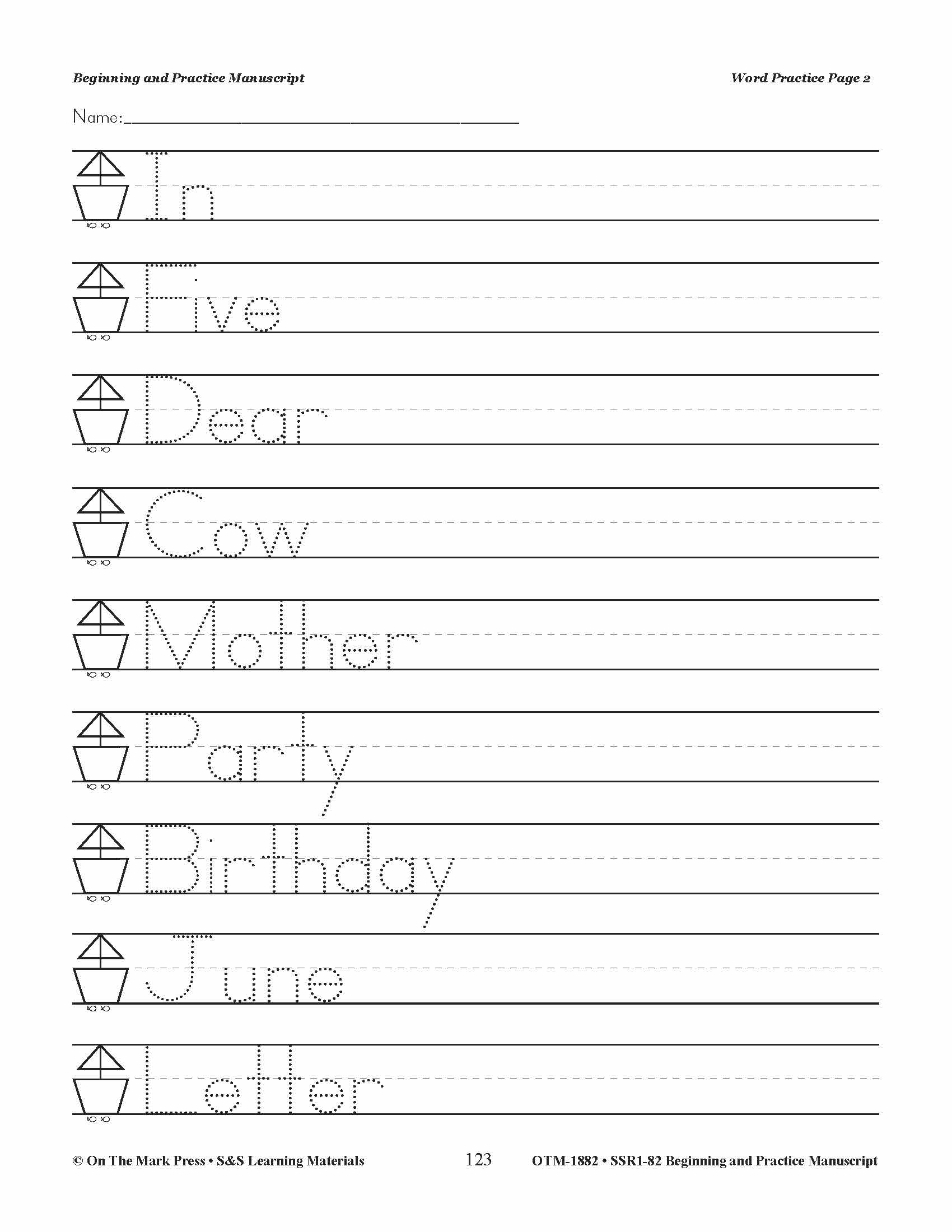 Traditional Manuscript: Beginning and Practice Big Book Grades PreK-2