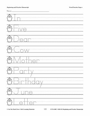 Traditional Manuscript: Beginning and Practice Big Book Grades PreK-2