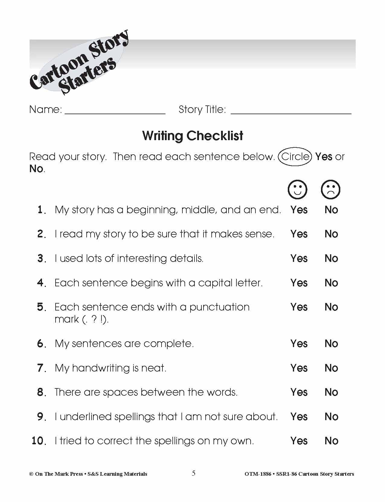 Cartoon Story Starters Big Bundle Grades 1-6