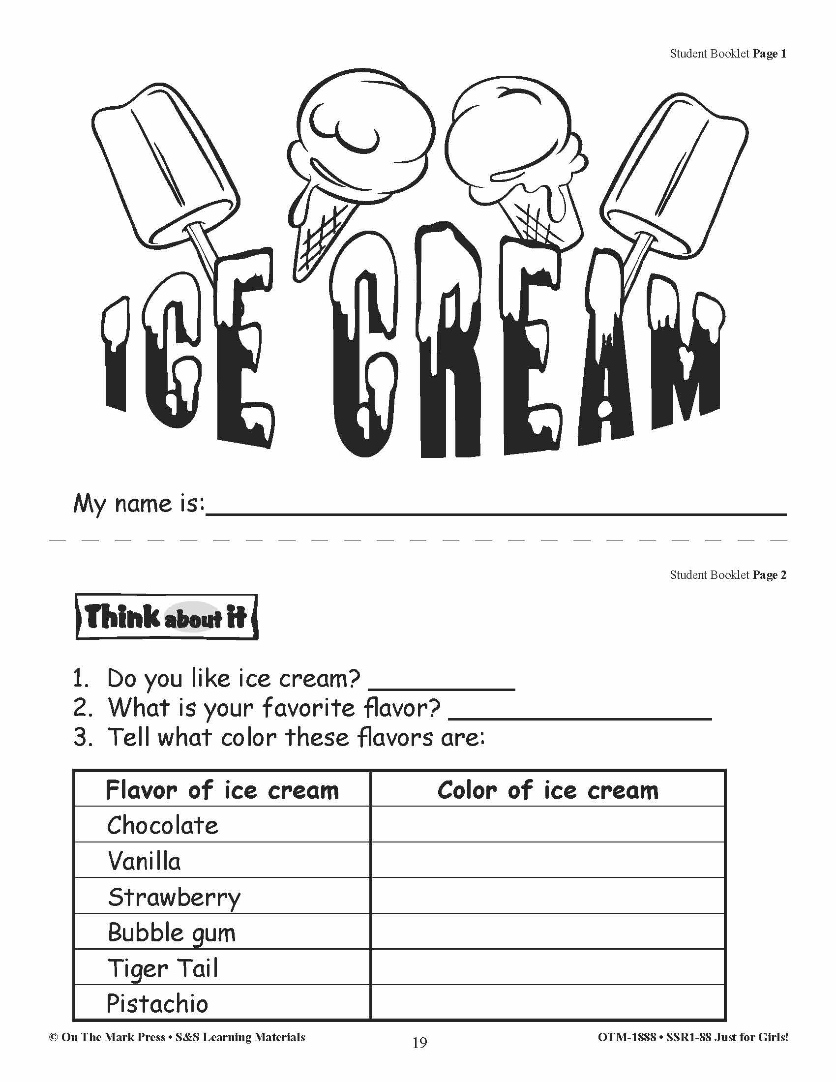 Just for Girls Grades 1-3 Reading Comprehension