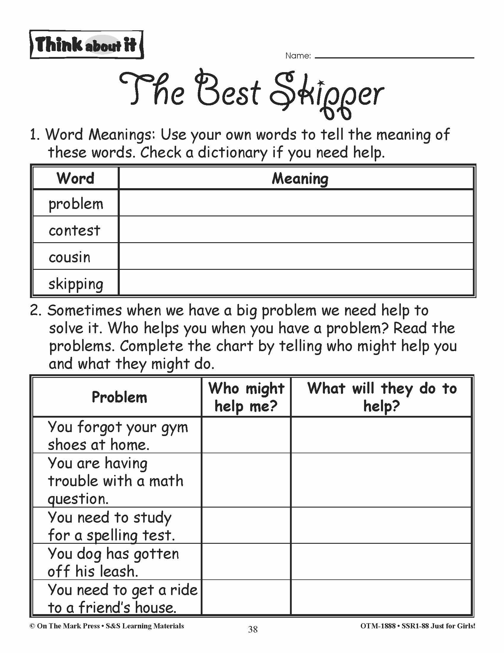 Just for Girls Grades 1-3 Reading Comprehension