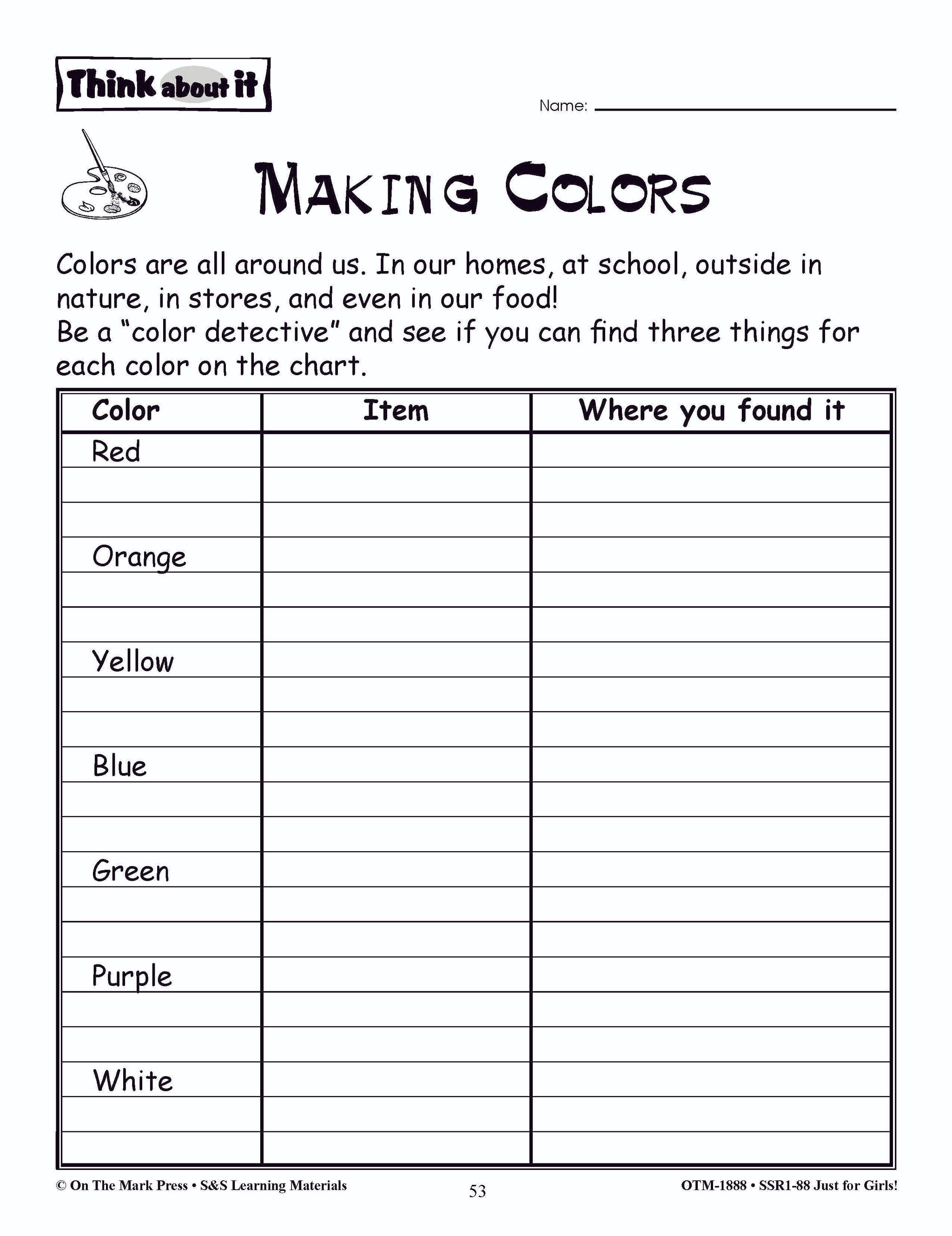 Just for Girls Grades 1-3 Reading Comprehension