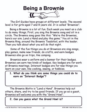 Just for Girls Grades 1-3 Reading Comprehension