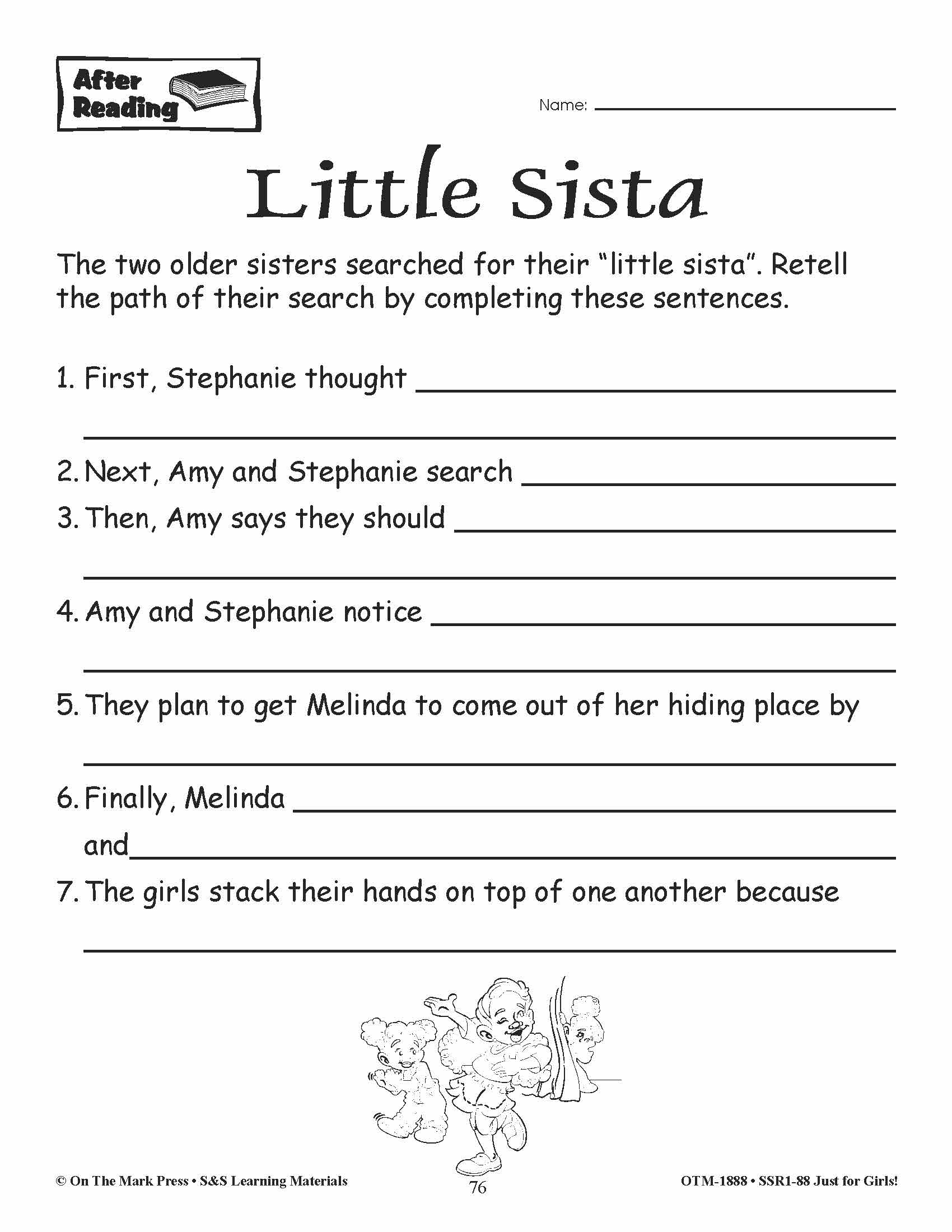 Just for Girls Grades 1-3 Reading Comprehension