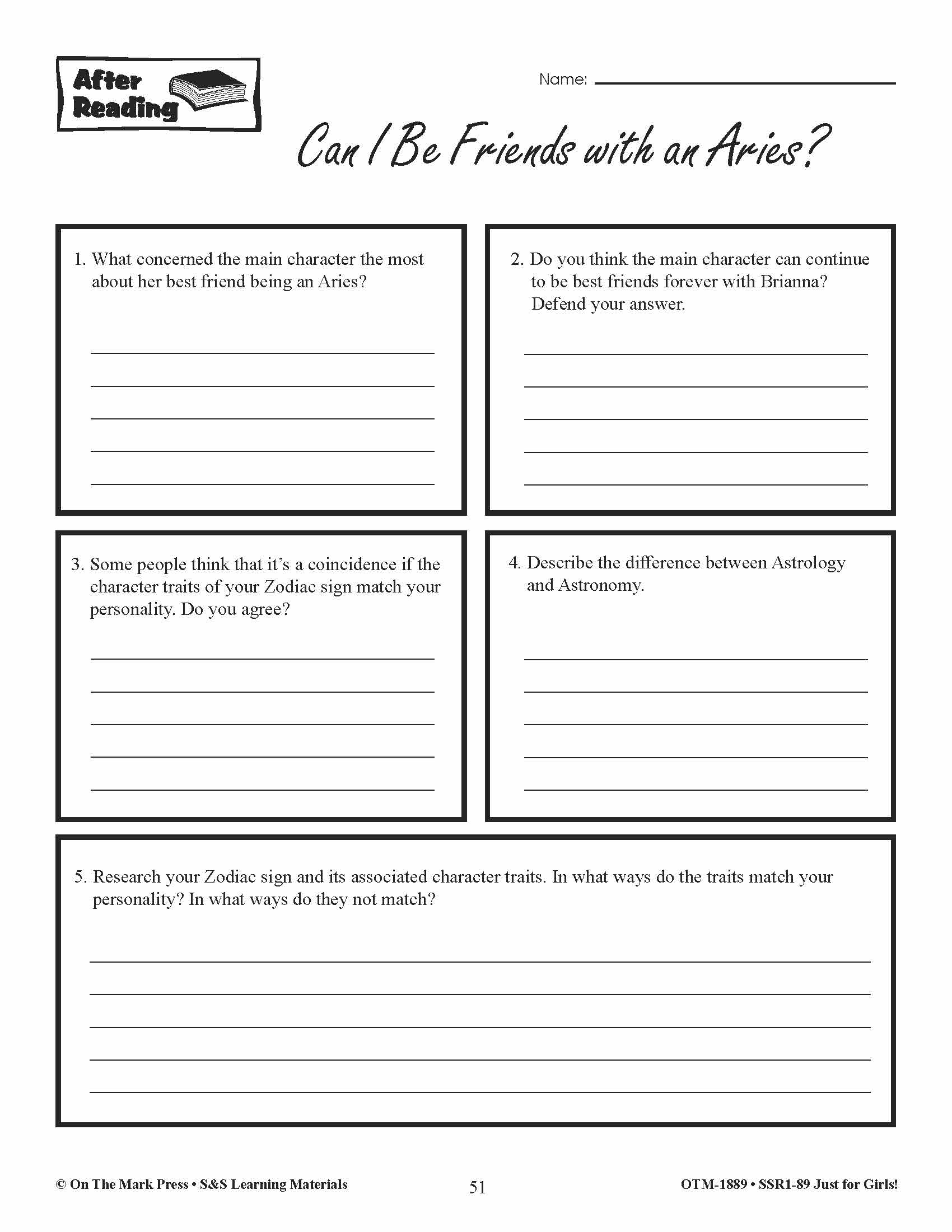 Fiction & Nonfiction Reading Just for Girls! Grades 3-6 Reading Comprehension