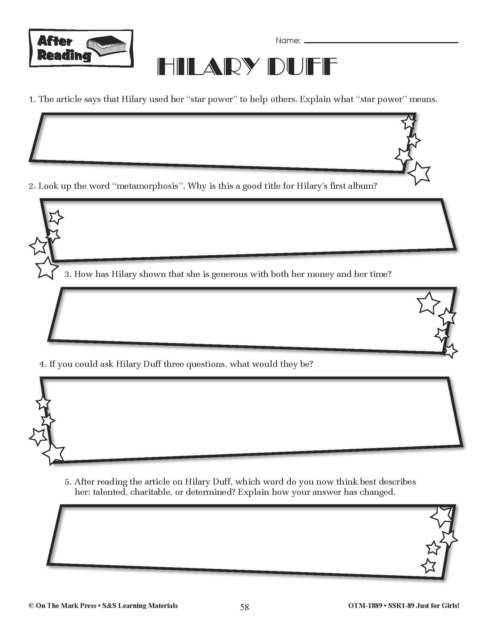 Fiction & Nonfiction Reading Just for Girls! Grades 3-6 Reading Comprehension