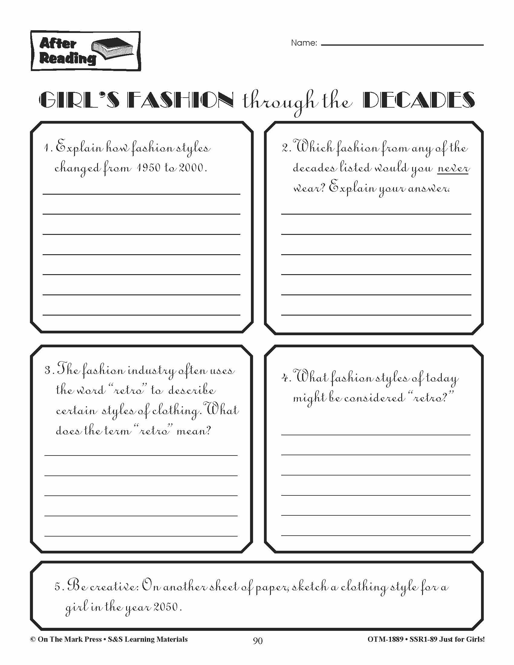 Fiction & Nonfiction Reading Just for Girls! Grades 3-6 Reading Comprehension