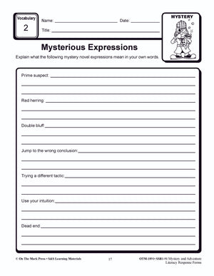 Reading Response Forms: Mystery & Adventure Theme Grades 4-6