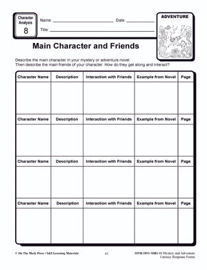 Reading Response Forms: Mystery & Adventure Theme Grades 4-6