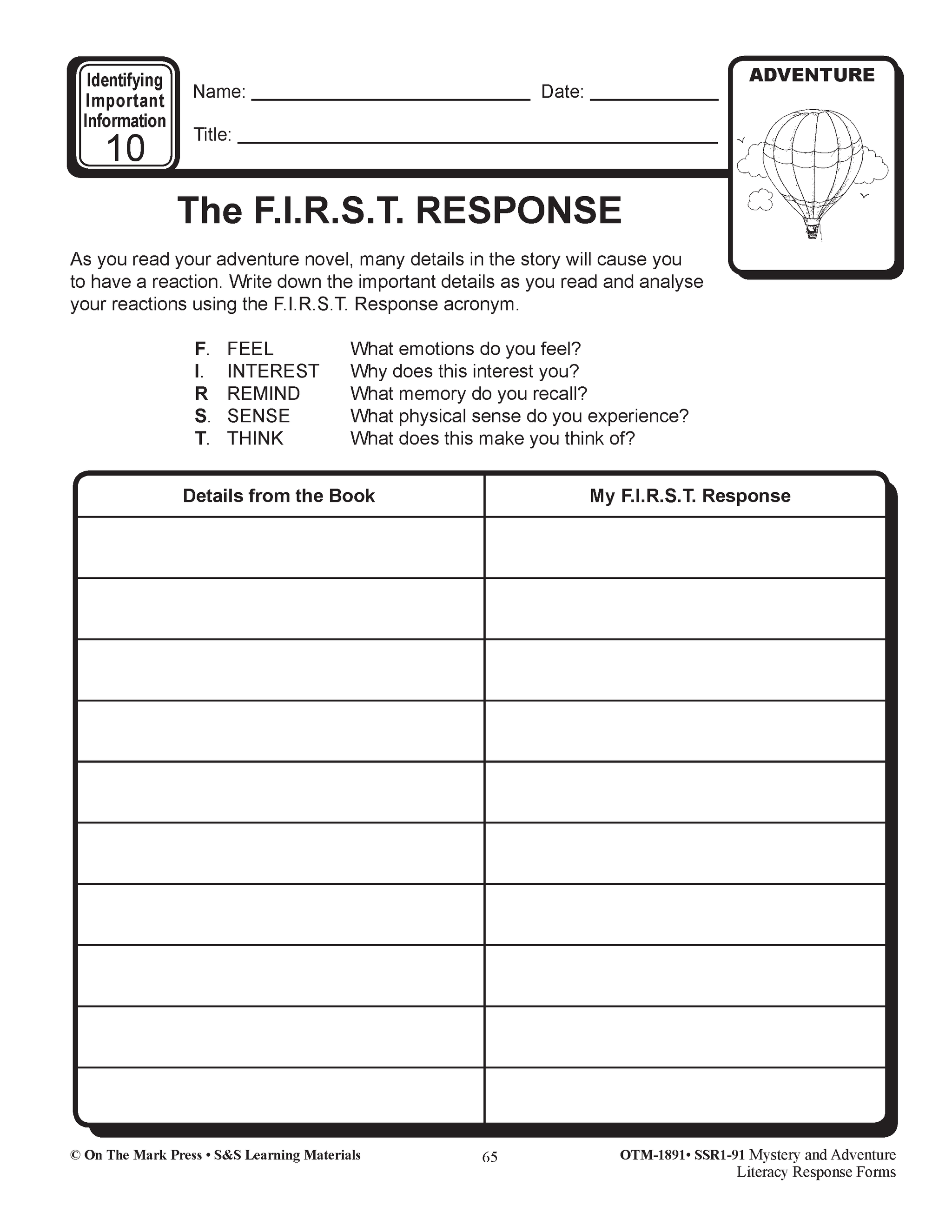 Reading/Literature Response 3 Book Savings Bundle! Grades 4-6